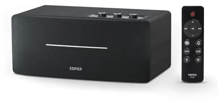 Edifier D12 Altavoz Bluetooth, 70W de Sonido Estéreo con DSP, Agudos y Graves Nítidos, Entradas RCA/AUX/Bluetooth, Mando a Distancia Inalámbrico