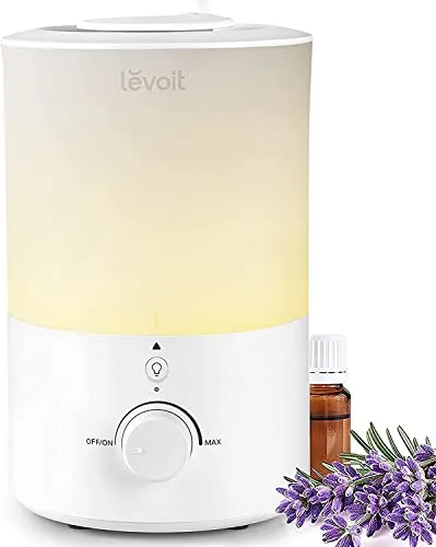 LEVOIT 3L Humidificador silencioso con 28dB, BPA FREE para Bebés y Plantas, Humidificador de Aire Apto para Lavavajillas con la Luz Nocturna, Apagado Automático, Top-Fill, Blanco