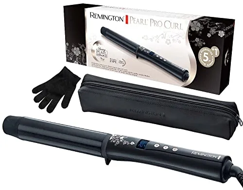Remington Rizador de Pelo Pearl - Cerámica Avanzada con Perla, Ondulador de Pelo con Barril de 32 mm, Crea Rizos Grandes y Ondas Suaves, Temperatura hasta 210°C, Digital, Punta Fría - CI9533