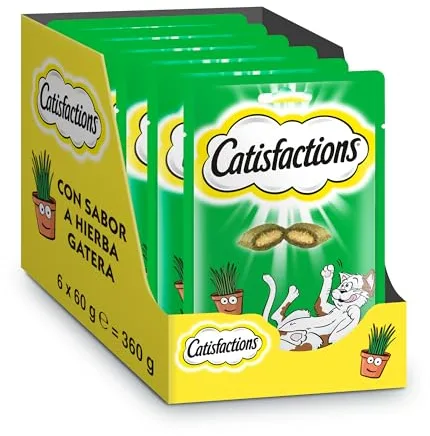 Catisfactions Premios para Gatos Sabor Hierba Gatera 6 Packs de 60g