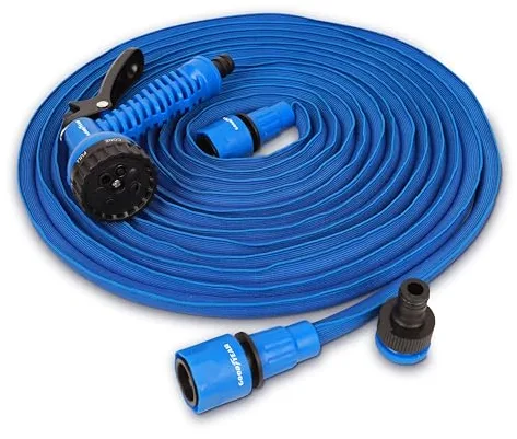 Goodyear – Manguera de Jardín Expandible 30m (100ft), Ligera y Anti-Torsión, Incluye Pistola de Riego 7 Posiciones y Conectores Rápidos 1/2