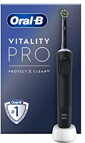 Oral-B Vitality Pro Cepillo de Dientes Eléctrico con Mango Recargable y 1 Cabezal, Diseñado Por Braun, Regalos Originales - Negro
