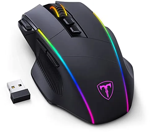 3 Wireless - Ratón para Gaming, Tri-Mode 2.4G/USB-C/Bluetooth Mouse hasta 10000DPI, Chroma RGB retroiluminado, Ratón ergonómico con 8 Botones programables, Memoria incorporada, PC, Mac Gamer