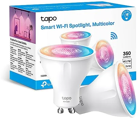 Tapo L630 GU10 (2 paquetes) – Bombilla LED inteligente Wi-Fi, RGBW multicolor, 16 millones de colores, compatible con Amazon Alexa, 350 lúmenes, 3.7W, ahorro de energía, 2 unidades
