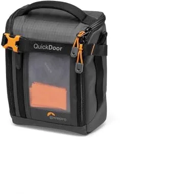 Lowepro GearUp Creator Box Medium II, Bolsa para Cámara sin Espejo y Réflex Digital, con Aacceso Rápido, Hecha de Telas Recicladas, Divisor Interior Acolchado de Color Naranja, Gris