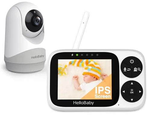 HelloBaby Camara Vigilancia Bebe, Monitor con Pantalla IPS 3.2