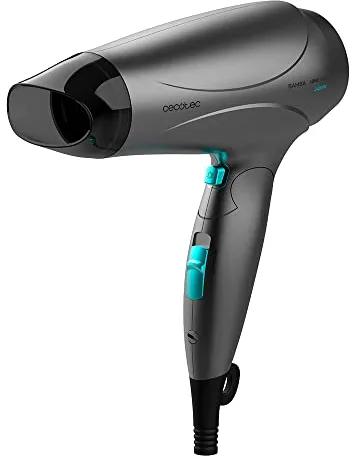 Cecotec Secador Compacto de Pelo Bamba IoniCare Power&Go. Potencia 2400 W, Motor DC, Función Ionizadora, Gran caudal, Función de aire Frío, Tecnología HairCare, Mango Plegable