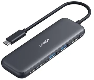 Anker Hub USB C, 332 Hub USB 5 en 1 con Pantalla HDMI 4K, Puerto de Datos de 5 Gbps y 2 Puertos USB-A para MacBook Pro, Air, DELL XPS, Lenovo Thinkpad, portátiles HP más