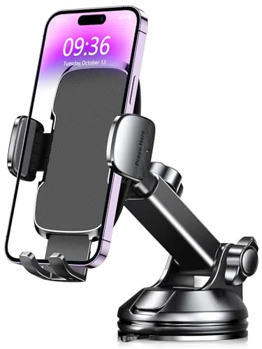 CIRYCASE Soporte Movil Coche, [Succión Ultra Potente] Suporte Telemovel Carro Universal, Parabrisas & Salpicadero Porta Movil Coche para Teléfonos de 4-7