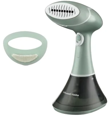 Russell Hobbs Plancha vertical vapor [1600 W, vapor 22 g/min] Steam Genie Essential (antibacteriana, calentamiento rápido, acero inoxidable, apta para viajes, depósito 200 ml, quitapelusas) 25592-56