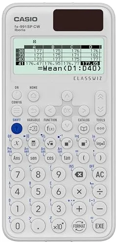 Casio FX-991SP CW - Calculadora Científica, Recomendada para el Curriculum Español y Portugués, 5 Idiomas, más de 560 Funciones, Solar, Color Blanco