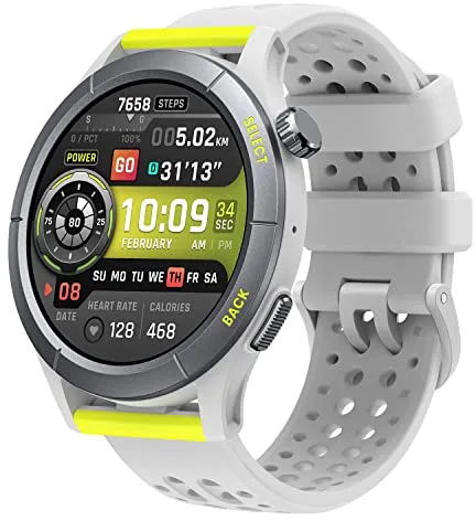 Amazfit Cheetah Round 47mm Reloj Inteligente para Correr con GPS de Doble Banda, navegación por rutas y mapas sin conexión, Monitor de frecuencia Cardiaca, Alexa Integrado