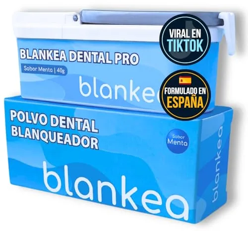 Blankea Polvo Blanqueador Dental Profesional - Pasta de Dientes Blanqueante - Blanqueamiento Dental en Casa - Elimina las Manchas de Café, Té, Vino, Sarro y Placa Dental (40 g (1 caja))