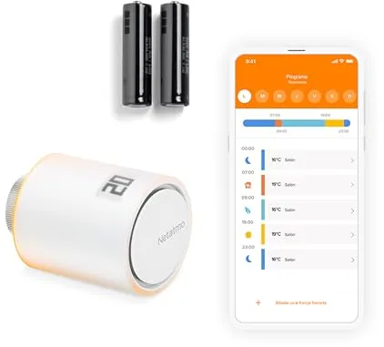Netatmo Valvulas Termostaticas WiFi Inteligente, Control Remoto, Ahorro de Energía, Módulo Adicional para el Termostato Intelligente y para el Paquete para Calefacción Colectiva, Nav -AMZ