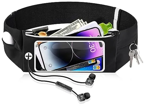 Razobws Riñonera Running Deportiva - Cinturon Running Hombre y Mujer con Pantalla Táctil de 6.8'' para iPhone 17 Pro MAX 16 Pro 15 14, Samsung Galaxy S25 S24 etc