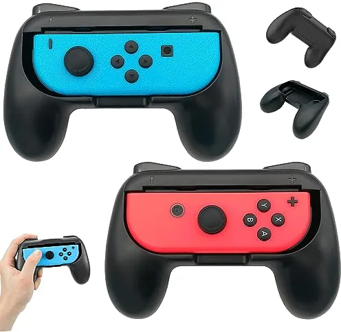 Cubierta Protectora del Controlador, 2 piezas Controlador de Gamepad, Mandos Grip Set negro, Mando Switch, Switch Controller, Cubierta Protectora Hand Grips Accessories
