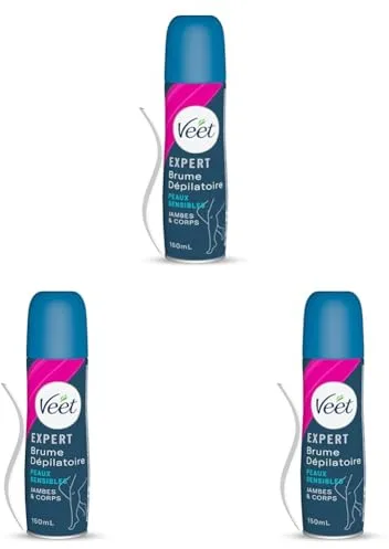 VEET spray depilatorio piel sensible bote 150ml (Paquete de 3)