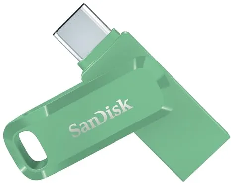 SanDisk Ultra Dual Drive Go USB Type-C Memoria Flash 256 GB (con conectores USB Type-C y Type-A reversibles, para Android móviles, Tabletas, Macs y Ordenadores, hasta 400 MB/s) Absinthe Green