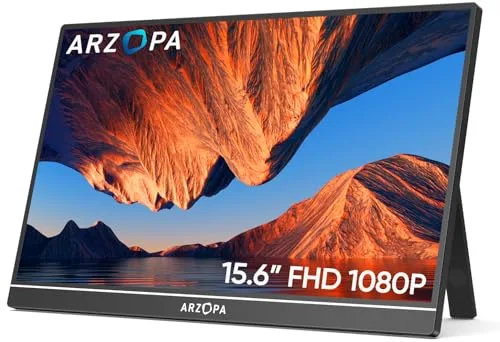 ARZOPA Monitor portátil, Pantalla Portátil IPS FHD de 15,6