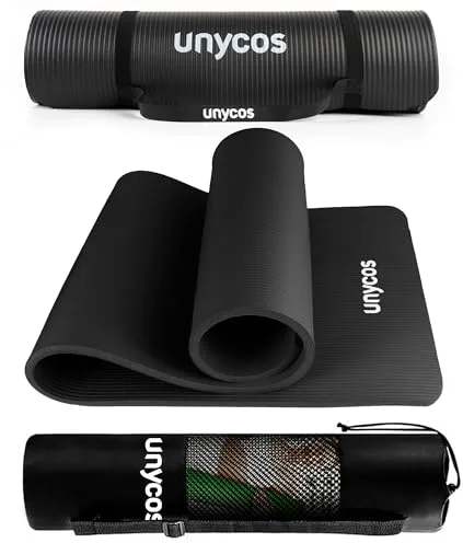 unycos - Esterilla de Deporte, Yoga, Pilates y Fitness, Gruesa (10 mm) Antideslizante【E-Book】Correa y Bolsa de Transporte, Colchoneta NBR para Gimnasio en Casa 183x60 cm | 72,04