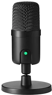Amazon Basics Micrófono condensador mini-USB para streaming, juegos, podcasts, con patrón cardioide, Black