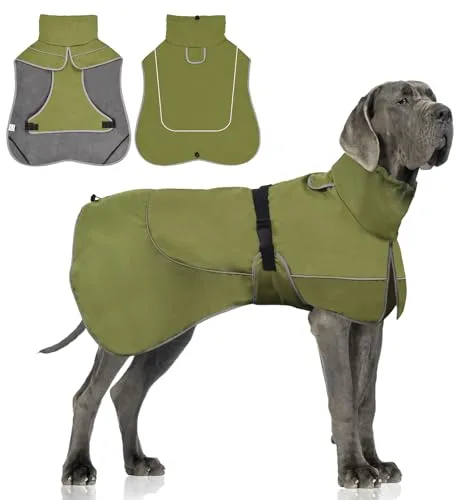 WUFANC Impermeable Abrigo Perro - Reflectante Chaqueta para Perros Cierre Ajustable, Adecuado para Todas Estaciones - Brinde Protección Cómoda Su Perro Durante Actividades Tanto Exterior (X-Large)