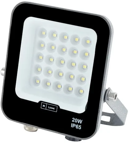 M Ledme - Foco Proyector Led Napoli Plus 20W, 2.400 lumen, IP65 Regulable, Color Luz fría (6000k), Iluminación exterior, De uso para jardín, patios, parking, hotel, naves etc.