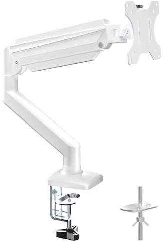 Suptek Brazo Monitor para Pantallas de 13-32 Pulgadas, VESA 75/100 mm, Giratorio de 360°, Ajustable en Altura y inclinable, Soporte de Monitor Escritorio con Resorte de Gas(MD01AW)