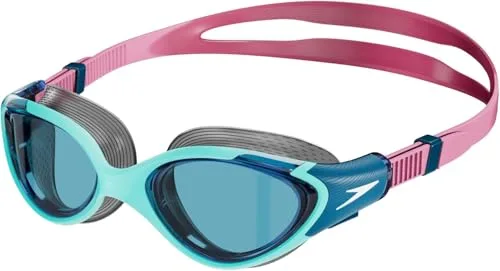 Speedo Mujer Gafas de natación Biofuse 2.0 | Diseño femenino | Mecanismo de ajuste patentado | Antivaho | Sin goteos | Ajuste cómodo Marine Blue/Peacock/Funny Pink One Size