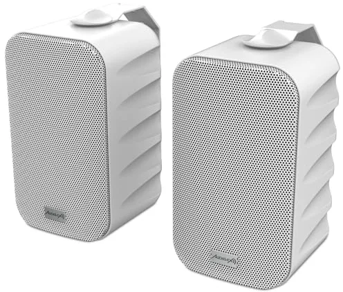 Audibax Delta 52 BT White Pareja de Altavoces Bluetooth – Altavoces Activos de Alto Rendimiento para Pared – Compatible con Bluetooth - Alto Rango de Frecuencia (80Hz-20kHz) - Sonido Envolvente