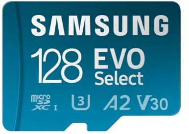 Samsung EVO Select (2024) Tarjeta microSD + Adaptador SD, 128 GB, Tarjeta de Memoria para Smartphone y Tablet, UHS-I U3, 4K UHD, Full HD, Lectura 160 MB/s, MB-ME128SA/EU