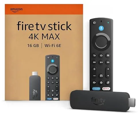Amazon Fire TV Stick 4K Max (Última generación), Dispositivo de streaming compatible con Wi-Fi 6E y fondo ambiental