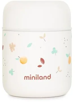 Miniland Termo Bebé para Comidas 280ml de Acero Inoxidable, Cierre Hermético y Aislamiento de Doble Pared, Mantiene Temperatura más de 24h Frío y Calor | Valencia