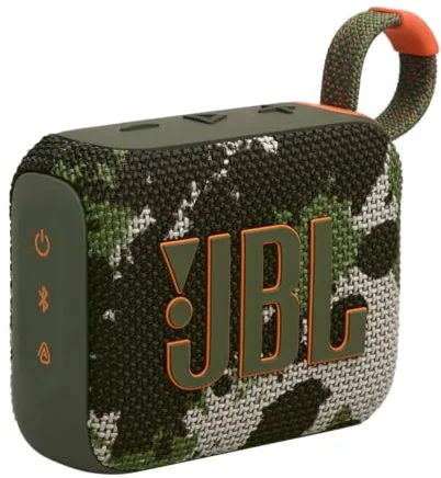JBL GO 4, Altavoz inalámbrico portátil con Bluetooth, resistente al agua y al polvo IP67, hasta 7h de reproducción más 2h extra con Playtime Boost, camuflaje