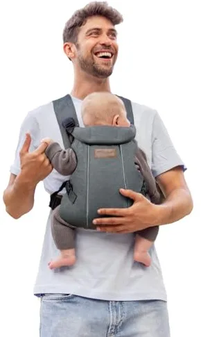 Jané Dual Mochila Portabebé Ergonómica, Desde Nacimiento (3,5–15 kg), 3 Posiciones, Transpirable y Acolchada, Gris