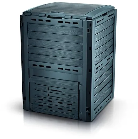 KG KITGARDEN - Compostador de Jardín con Capacidad de 280L, Eco Friendly, 100x60x59.6cm, Gris