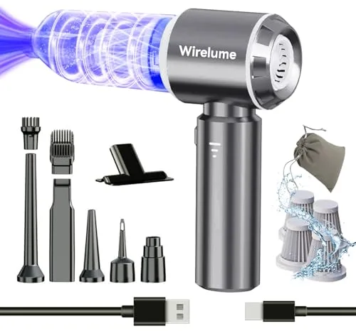 Wirelume Aspirador de Mano para Coche inalámbrica Potente 22000 Pa succión ciclónica Fuerte Motor Mini pequeña de Mesa sin escobillas portátil Recargable Ligera para Pelo de Mascotas, vehículo, hogar