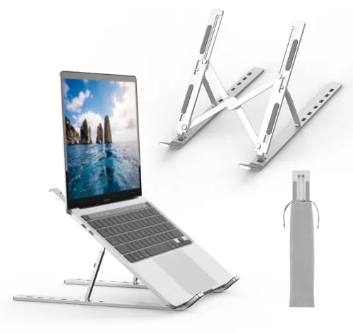 GRIFEMA GB1054 Soporte Portátil Plegable, 7 Ángulos Adjustable Elevador Portátil, Compatible con la Mayoría de los Portátiles de 10-17,3 
