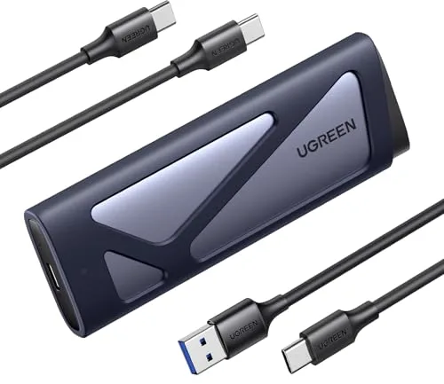 UGREEN Carcasa SSD M.2 NVME&SATA USB 3.2 Gen 2 10 Gbps, Caja para M-Key e B&M-Key Compatible con 970 EVO Plus, 760P y más