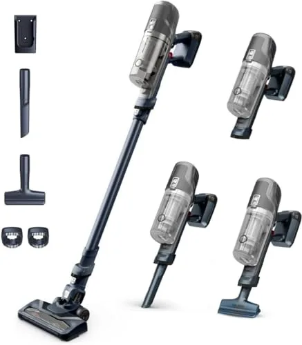 Rowenta XPert 6.60 - Aspiradora escoba versátil sin cable, con 3 funciones en 1 multiespacios, batería de litio, 2 velocidades, gatillo Boost, ligero y portatil, Gris oscuro, RH6836