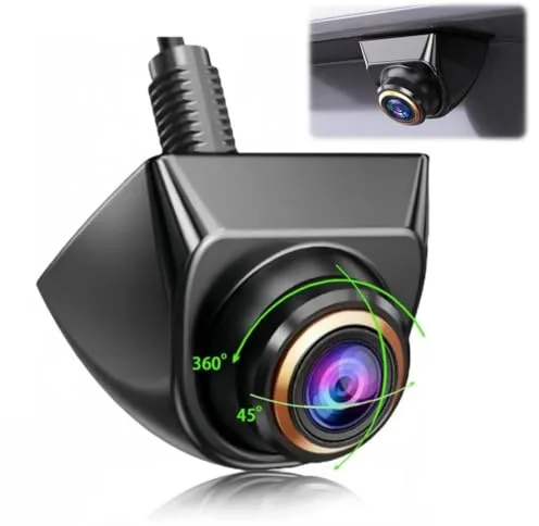 Epronic 360 ° Rotación Cámara de Marcha Atrás Soporte de Vista Delantera/Trasera HD Cámara de Visión Trasera con Visión Nocturna IP69K Cámara de Marcha Atrás Backup Cámara para Camión