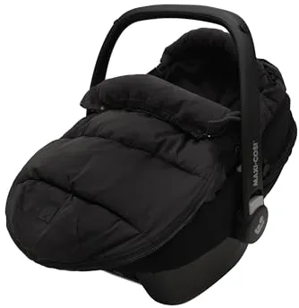 Jollein Saco para cochecito de bebé, color negro, para asiento de coche del grupo 0+ y cochecito, para cinturón de 3 y 5 puntos