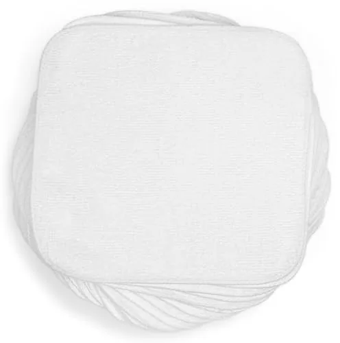 Aomig Toallitas Reutilizables para Bebé, 25 Pcs 15cmx15cm Lavables de Algodón Suave, Aptas para Glúteos, Manos y Caras Sucias, Color Blanco