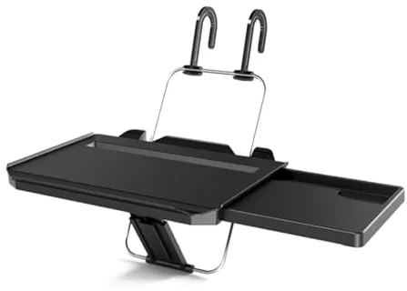 Almohadilla de volante, ranura para tablets y vasos, soporte para el volante en el coche, escritorio portátil para el reposacabezas del asiento trasero con cajón, para comer, escribir, trabajar en el