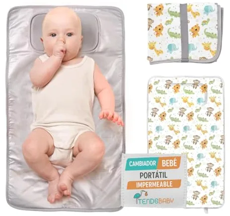 TENDS Cambiador bebe portatil impermeable - Cambiador bebe de viaje plegable acolchado que Mantiene al Bebe Cómodo y Limpio - Perfecto como Regalos Originales para Bebes Recien Nacidos