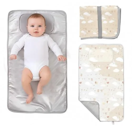 TENDS Cambiador bebe portatil impermeable - Cambiador bebe de viaje plegable acolchado que Mantiene al Bebe Cómodo y Limpio - Perfecto como Regalos Originales para Bebes Recien Nacidos