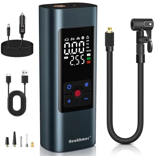 Neakhmer Mini Compresor De Batería Bomba De Aire: Bomba De Aire Eléctrica De 150 PSI, Con Función De Desinflado, Bomba Portátil Para Coche, Moto, Bicicleta