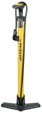 Dunlop Bomba Bicicleta - Inflador Ruedas Coche y Bicileta - Hinchador Bicicleta para válvulas Dunlop, Schrader y Francesas - Bomba de Aire con Adaptadores Juguetes Acuáticos y Balones