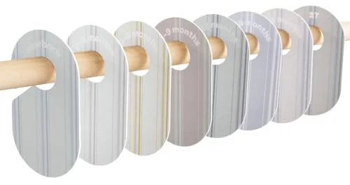 3 Sprouts - Separadores de Ropa para Bebé - Doble Cara Hermosos Separador de Armarios Bebe Desde Recién Nacido hasta 24 Meses - Organizadores de Armario por Meses - Juego de 8 - Rayas