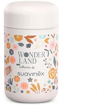 Suavinex, Termo Papillero para Bebé. Termo de Acero Inoxidable con Cierre Hermético Antifugas. Seguro. Para Comidas Calientes y Frías. Para Alimentos Sólidos o Papillas. 400 ml. Wonderland, Flores